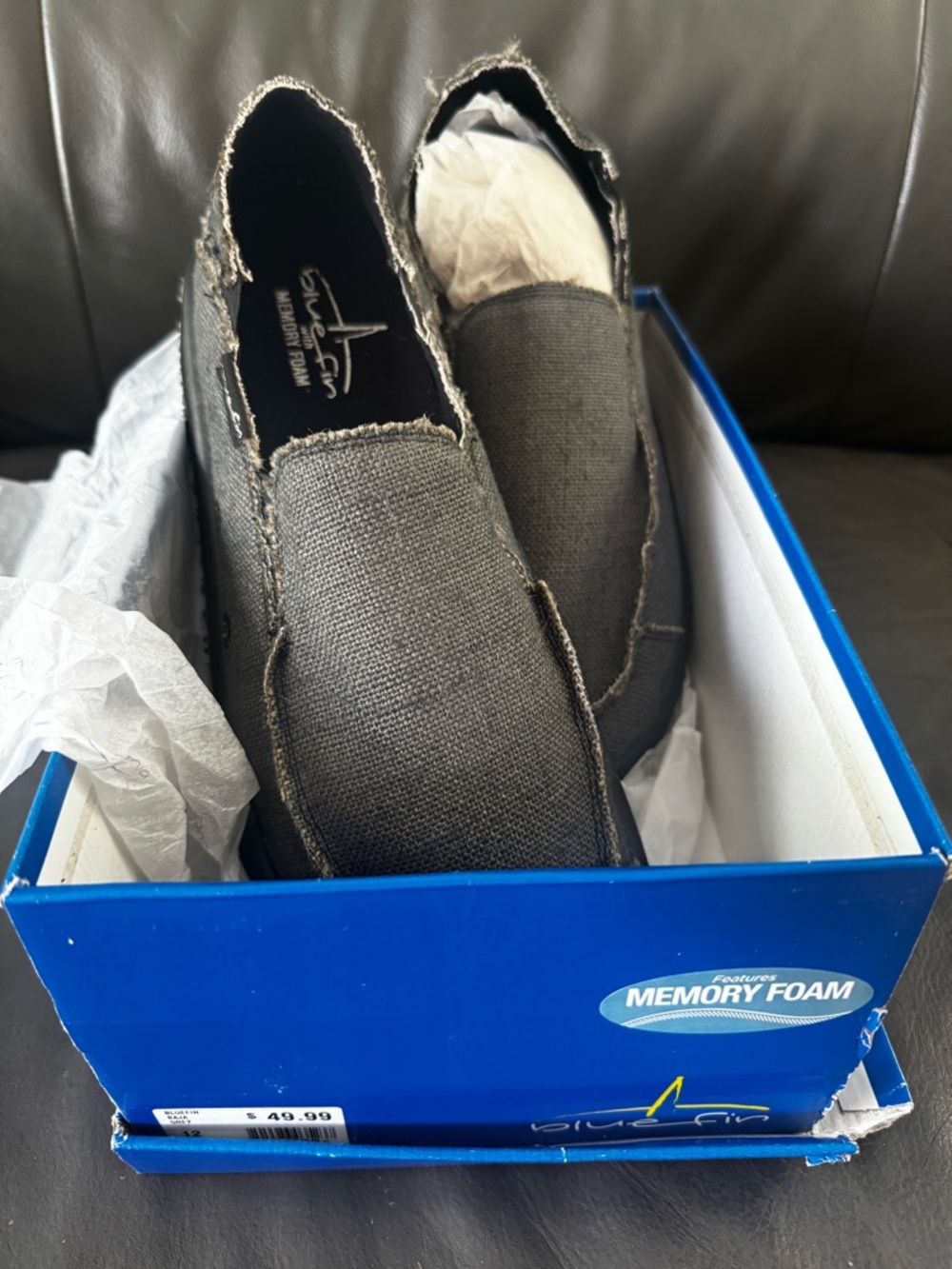 Casual Slip-On Men's Shoes in Charcoal Gray